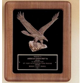 American Walnut Plaque w/ Eagle on Black Velour (14"x17")